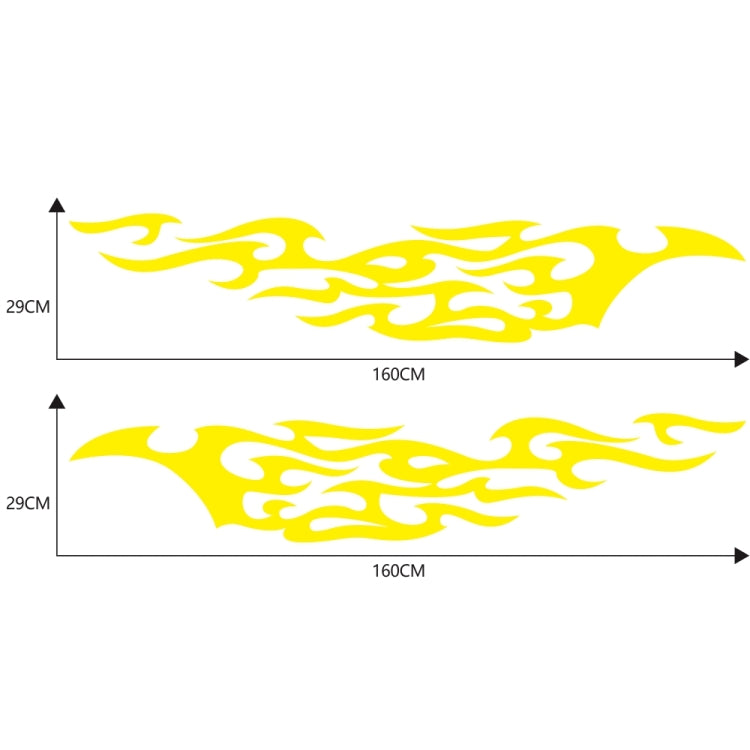 2 PCS/Set D-969 Flame Pattern Car Modified Decorative Sticker(Yellow)
