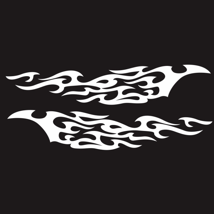 2 PCS/Set D-969 Flame Pattern Car Modified Decorative Sticker(White)