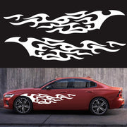 2 PCS/Set D-969 Flame Pattern Car Modified Decorative Sticker(White)