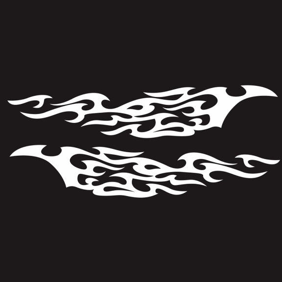 2 PCS/Set D-969 Flame Pattern Car Modified Decorative Sticker(White)