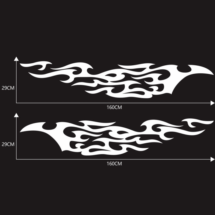 2 PCS/Set D-969 Flame Pattern Car Modified Decorative Sticker(White)