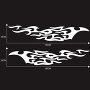 2 PCS/Set D-969 Flame Pattern Car Modified Decorative Sticker(White)