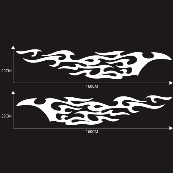 2 PCS/Set D-969 Flame Pattern Car Modified Decorative Sticker(White)