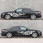 2 PCS/Set D-969 Flame Pattern Car Modified Decorative Sticker(White)