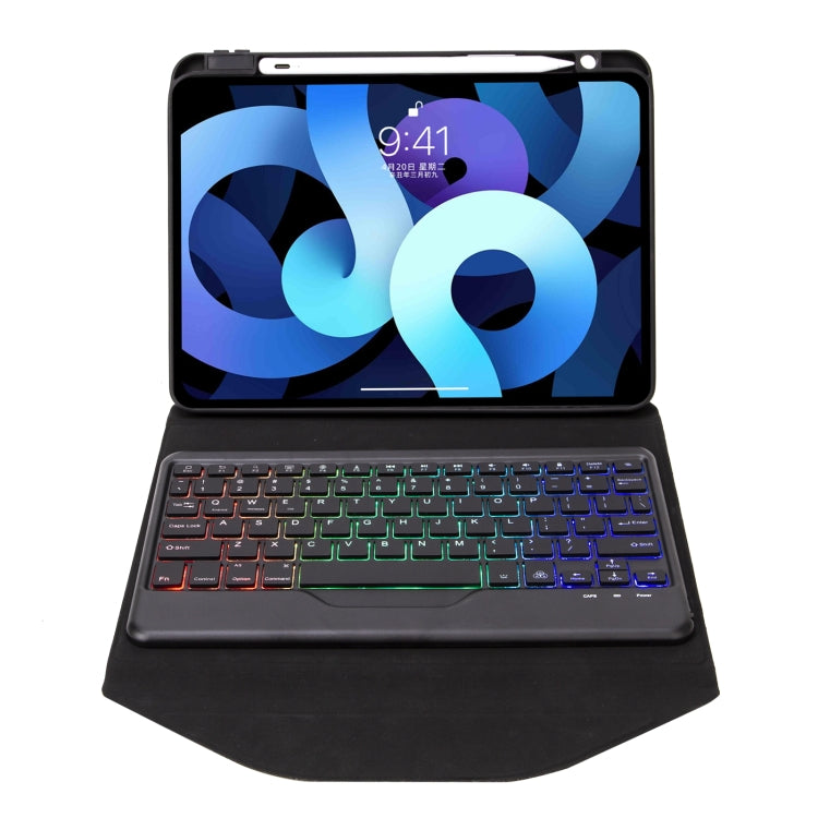 Z11BS Pen Slot Backlight Bluetooth Keyboard Leather Tablet Case For iPad Pro 11 2021/2020/2018(Black)