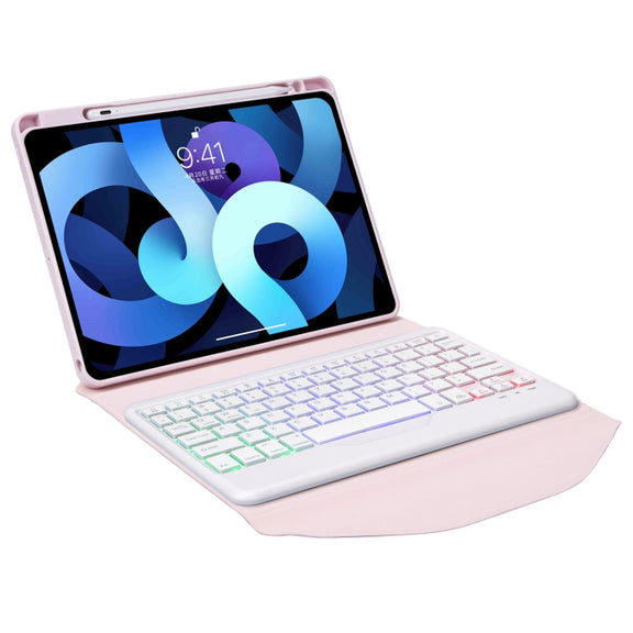 Z11BS Pen Slot Backlight Bluetooth Keyboard Leather Tablet Case For iPad Pro 11 2021/2020/2018(Pink)