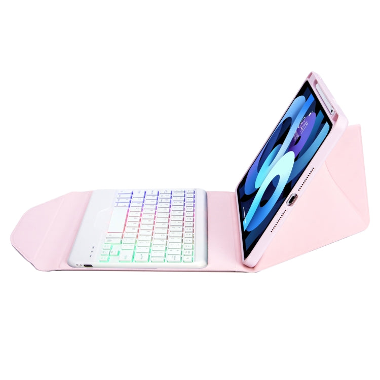 Z11BS Pen Slot Backlight Bluetooth Keyboard Leather Tablet Case For iPad Pro 11 2021/2020/2018(Pink)