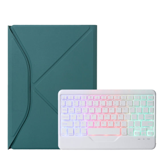 Z11BS Pen Slot Backlight Bluetooth Keyboard Leather Tablet Case For iPad Pro 11 2021/2020/2018(Green)