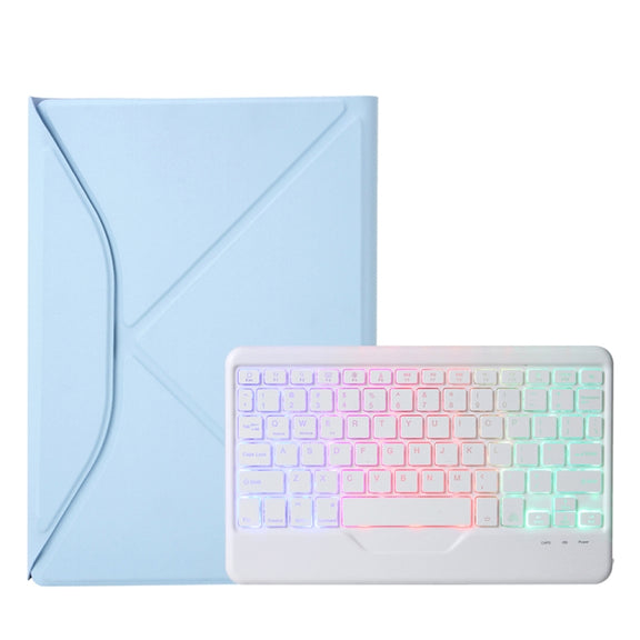 Z11BS Pen Slot Backlight Bluetooth Keyboard Leather Tablet Case For iPad Pro 11 2021/2020/2018(Sky Blue)