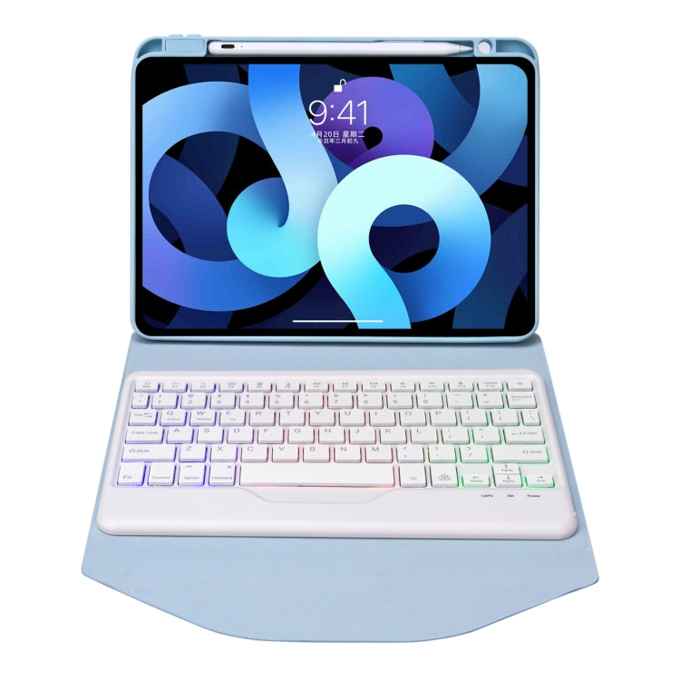 Z11BS Pen Slot Backlight Bluetooth Keyboard Leather Tablet Case For iPad Pro 11 2021/2020/2018(Sky Blue)