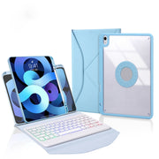Z098BS Pen Slot Backlight Bluetooth Keyboard Leather Tablet Case For iPad Air 11 2025 / 2024 / Air 5 / Air 4(Sky Blue)