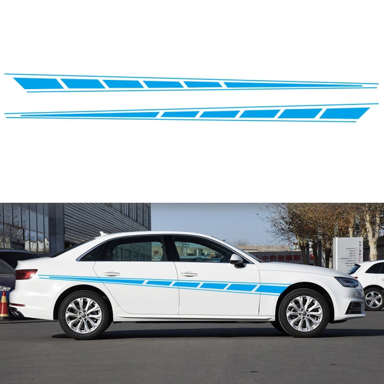 2 PCS/Set D-970 Checkered Flag Pattern Car Modified Decorative Sticker(Blue)