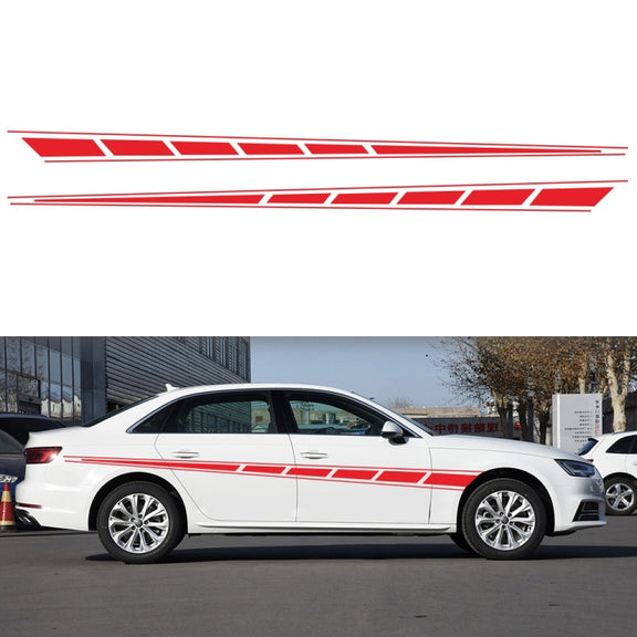 2 PCS/Set D-970 Checkered Flag Pattern Car Modified Decorative Sticker(Red)