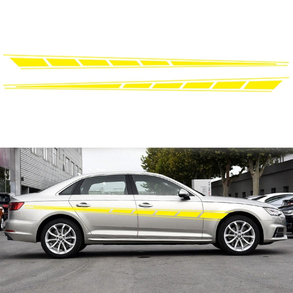 2 PCS/Set D-970 Checkered Flag Pattern Car Modified Decorative Sticker(Yellow)