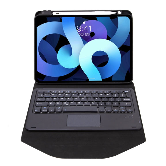 Z11B-A Pen Slot Touchpad Bluetooth Keyboard Leather Tablet Case For iPad Pro 11 2021/2020/2018(Black)