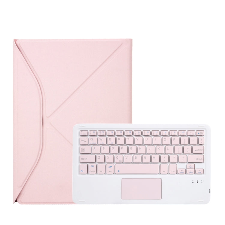 Z11B-A Pen Slot Touchpad Bluetooth Keyboard Leather Tablet Case For iPad Pro 11 2021/2020/2018(Pink)