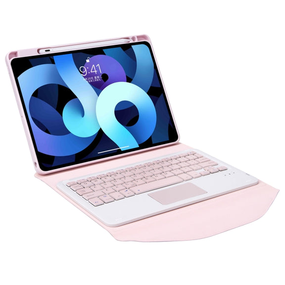 Z11B-A Pen Slot Touchpad Bluetooth Keyboard Leather Tablet Case For iPad Pro 11 2021/2020/2018(Pink)