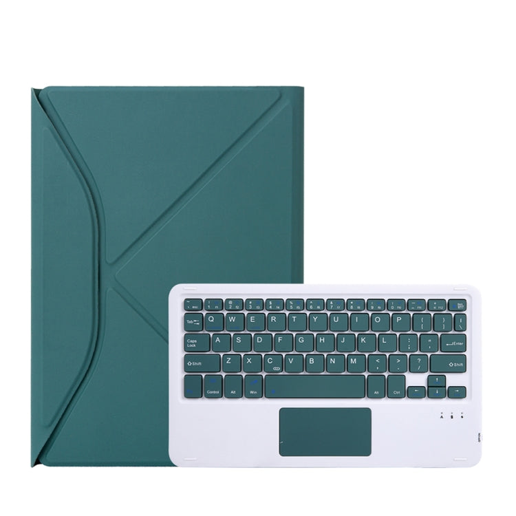 Z11B-A Pen Slot Touchpad Bluetooth Keyboard Leather Tablet Case For iPad Pro 11 2021/2020/2018(Green)