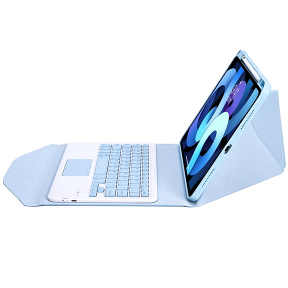 Z11B-A Pen Slot Touchpad Bluetooth Keyboard Leather Tablet Case For iPad Pro 11 2021/2020/2018(Sky Blue)