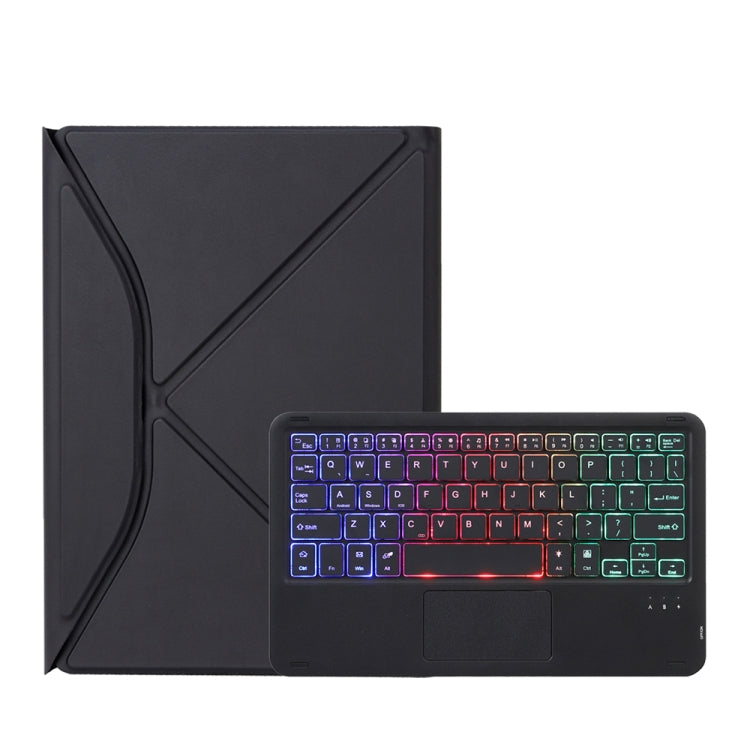 Z11B-AS Pen Slot Touchpad Backlight Bluetooth Keyboard Leather Tablet Case For iPad Pro 11 2021/2020/2018(Black)