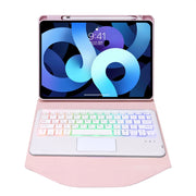 Z11B-AS Pen Slot Touchpad Backlight Bluetooth Keyboard Leather Tablet Case For iPad Pro 11 2021/2020/2018(Pink)