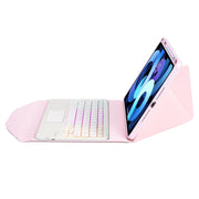Z11B-AS Pen Slot Touchpad Backlight Bluetooth Keyboard Leather Tablet Case For iPad Pro 11 2021/2020/2018(Pink)