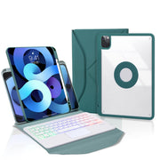 Z11B-AS Pen Slot Touchpad Backlight Bluetooth Keyboard Leather Tablet Case For iPad Pro 11 2021/2020/2018(Green)