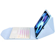 Z11B-AS Pen Slot Touchpad Backlight Bluetooth Keyboard Leather Tablet Case For iPad Pro 11 2021/2020/2018(Sky Blue)