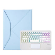 Z098B-AS Pen Slot Touchpad Backlight Bluetooth Keyboard Leather Tablet Case For iPad Air 10.9 2022/2020(Sky Blue)