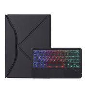 Z102B-AS Pen Slot Touchpad Backlight Bluetooth Keyboard Leather Tablet Case For iPad 10.2 2021/2020/2019(Black)