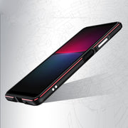 For Sony Xperia 10 ��� Aurora Series Lens Protector + Metal Frame Protective Phone Case(Black+Purple)