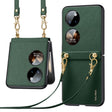 For Huawei P50 Pocket SULADA Litchi Texture Leather + TPU Phone Case with Strap(Green) - Huawei Cases by SULADA | Online Shopping South Africa | PMC TechLife