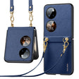 For Huawei P50 Pocket SULADA Litchi Texture Leather + TPU Phone Case with Strap(Blue) - Huawei Cases by SULADA | Online Shopping South Africa | PMC TechLife | Buy Now Pay Later Mobicred