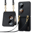 For Huawei P50 Pocket SULADA Litchi Texture Leather + TPU Phone Case with Strap(Black) - free shipping - PMC TechLife - Order now!