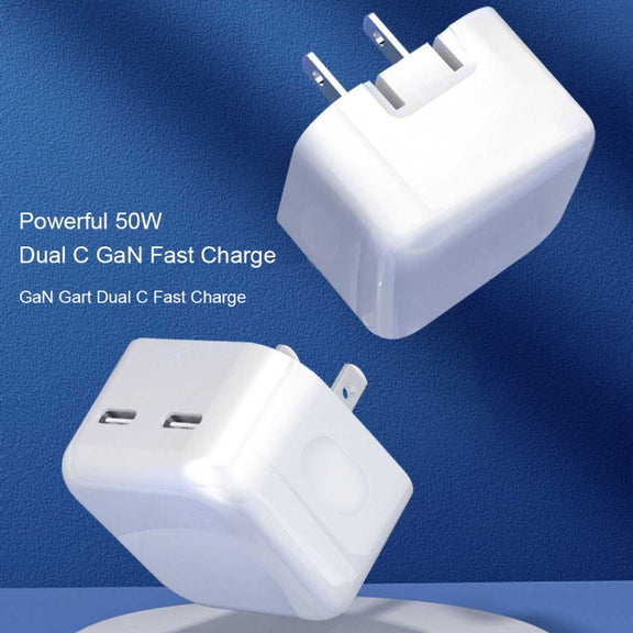 PD 50W Dual USB-C / Type-C Ports Charger(US Plug)
