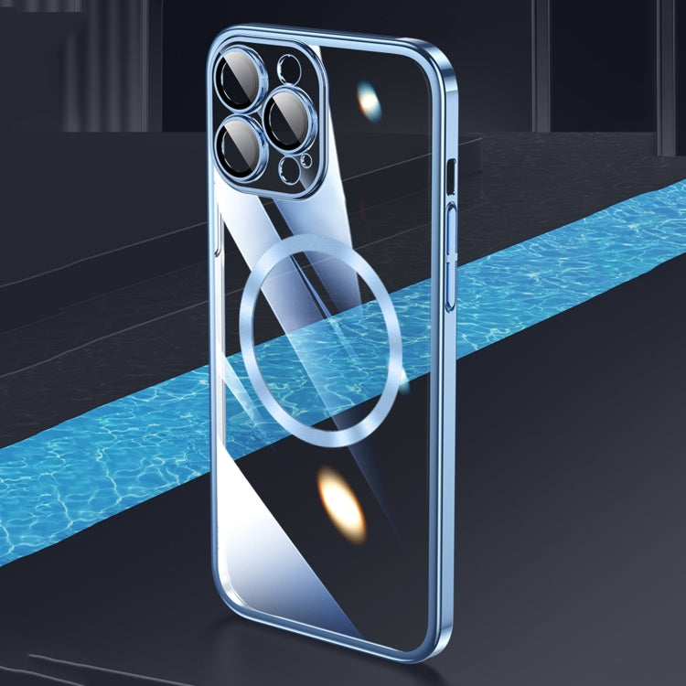 For iPhone 14 Magsafe Magnetic Electroplated PC Phone Case (Blue)