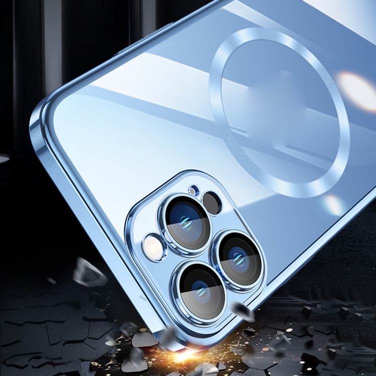For iPhone 14 Magsafe Magnetic Electroplated PC Phone Case (Blue)