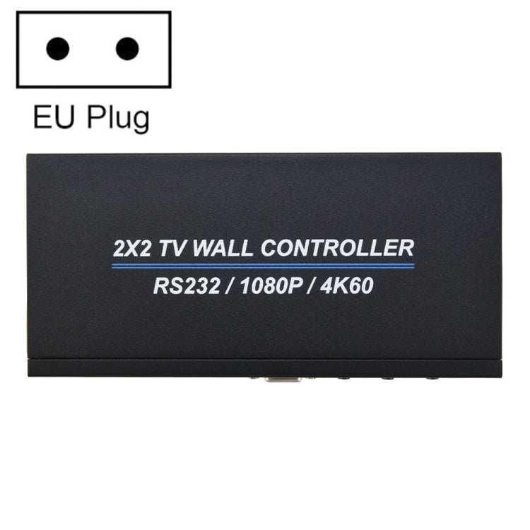 BT100 4K 60Hz 1080P 2 x 2 TV Wall Controller, Plug Type:EU Plug(Black)