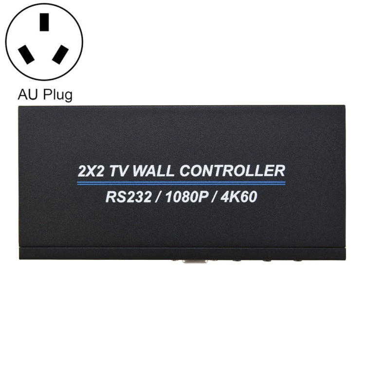 BT100 4K 60Hz 1080P 2 x 2 TV Wall Controller, Plug Type:AU Plug(Black)