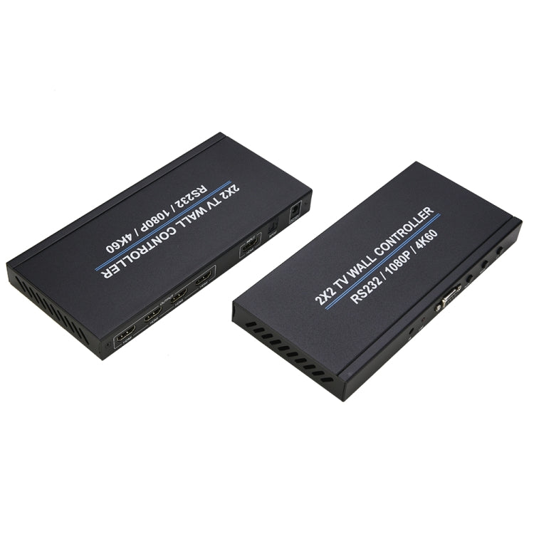 BT100 4K 60Hz 1080P 2 x 2 TV Wall Controller, Plug Type:AU Plug(Black)