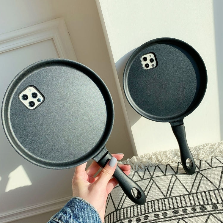 For iPhone 14 Plus 3D Frying Pan PC + TPU Phone Case (Black)