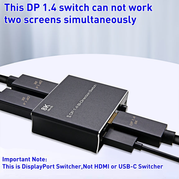 P80 8K Ultra HD DP1.4 Bi-direction Switch(Black)