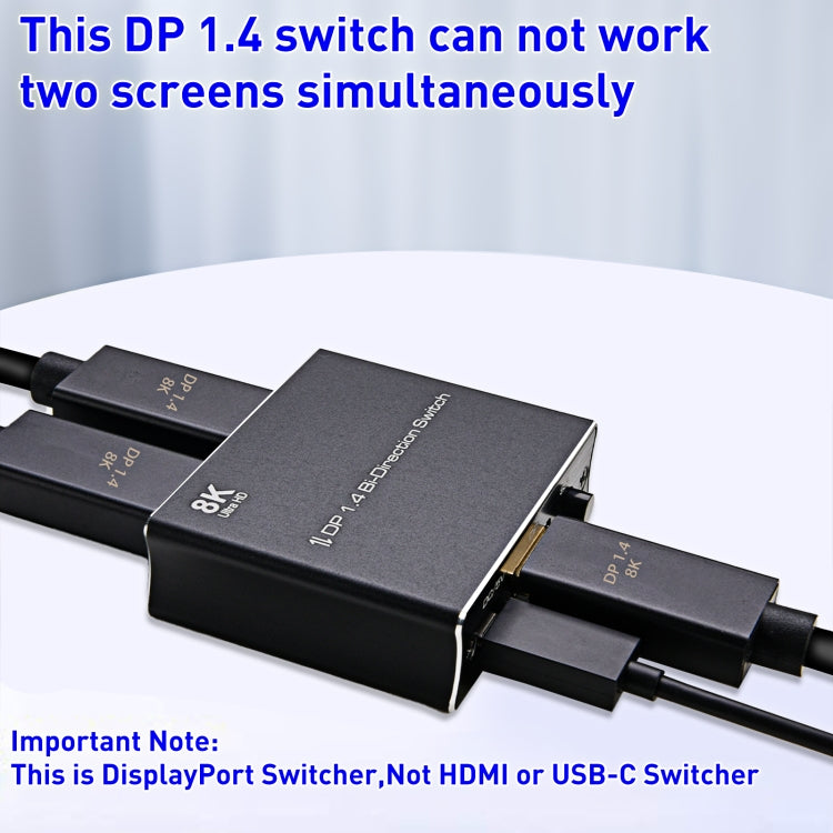 P80 8K Ultra HD DP1.4 Bi-direction Switch(Black)