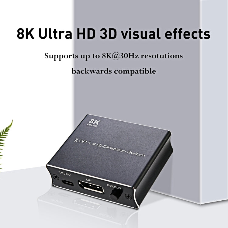 P80 8K Ultra HD DP1.4 Bi-direction Switch(Black)