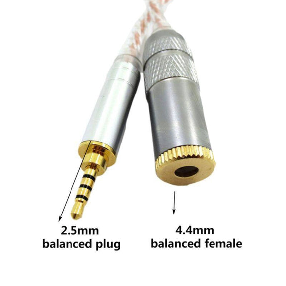 ZS0156 Balanced Inter-conversion Audio Cable(2.5 Balanced Male to 4.4 Balanced Female)
