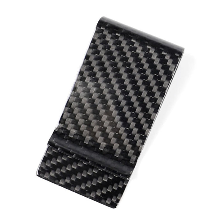Car Carbon Fiber Card Holder Wallet Credit Card Clip(Polished)
