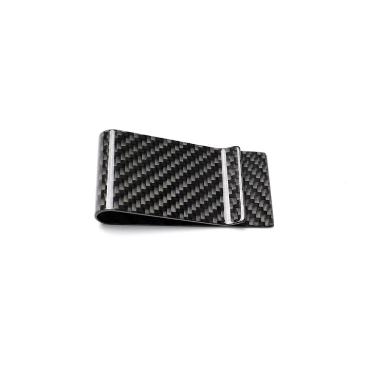 Car Carbon Fiber Card Holder Wallet Credit Card Clip(Polished)