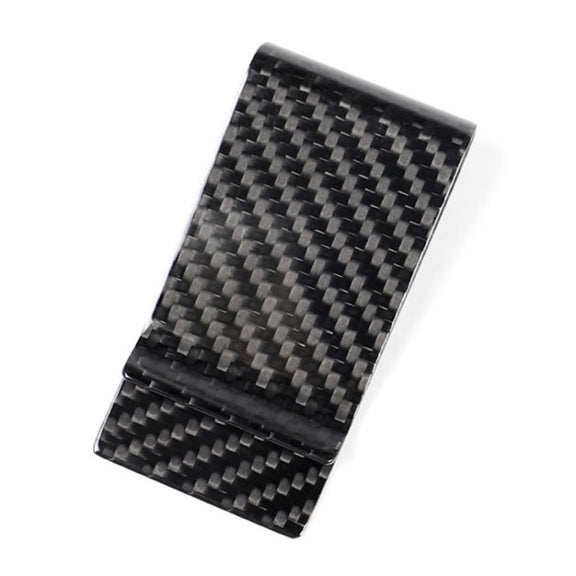 Car Carbon Fiber Card Holder Wallet Credit Card Clip(Polished)