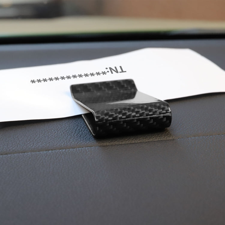 Car Carbon Fiber Card Holder Wallet Credit Card Clip(Polished)