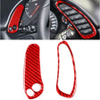 2 in 1 Car Carbon Fiber Sides Speedometer Sticker for Chevrolet Corvette C5 1998-2004, Left Drive(Red) - Car Interior Mouldings by PMC Jewellery | Online Shopping South Africa | PMC Jewellery | Buy Now Pay Later Mobicred